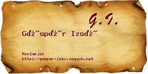 Gáspár Izsó névjegykártya