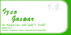 izso gaspar business card